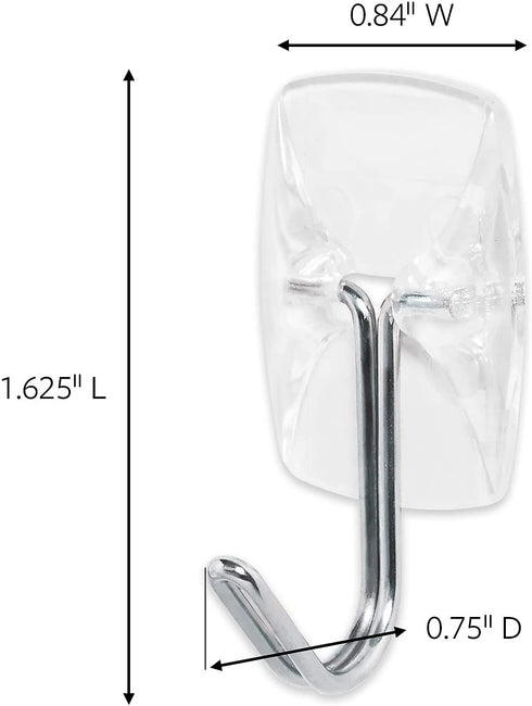 3M Command 17067Clr9es Clear Hooks & Strips, Plastic/Wire, Small, 9 Hooks W/12 Adhesive Strips/Pack