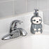 Isaac Jacobs Gray & White Ceramic Sloth, Liquid Soap Pump/Lotion Dispenser with Chrome Metal Pump (Holds Up to 12 Oz.) Great for Bathroom, Kitchen Countertop, Bath Accessory (Sloth)