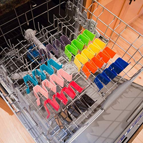 Youngever 8 Pack Plastic Taco Holder Stand, Dishwasher Top Rack Safe, Microwave Safe, Set of 8 Assorted Colors (Rainbow)