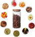 Keledz Glass Storage Jar with Wood Lids, Airtight Sealed Clear Borosilicate Glass Canister Kitchen Food Storage Containers for Coffee Beans Loose Tea Nuts Sugar Candy Spice, 450ml 16 oz (1000ml 35 oz)