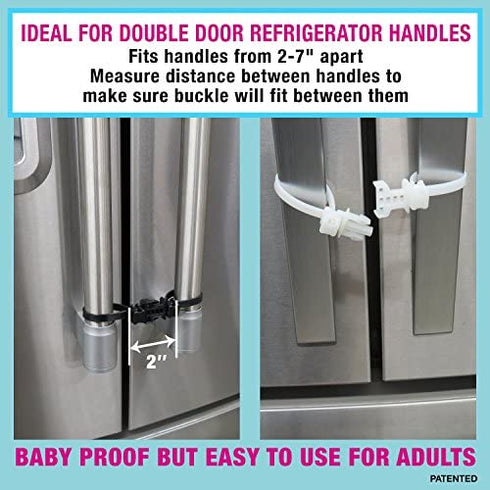 Kiscords Baby Safety Cabinet Locks for Handles Child Safety Cabinet Latches for Home Safety Strap for Baby Proofing Cabinets Kitchen Door RV No Drill No Screw No Adhesive /4 Pack (Black)