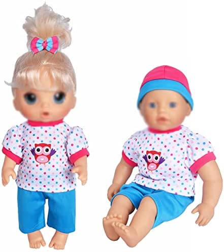 5-Pack Doll Clothes Outfits Accessories Play Set for 10"-12" Dolls Includes Hair Bands and Hats