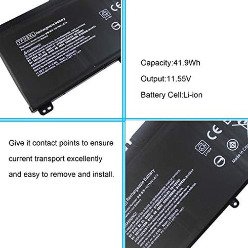 TF03XL TF03041XL Laptop Battery Compatible with HP Pavilion 15-CC023CL 15-CC050WM 15-CC563ST 17-AR050WM 15-CC 15-CD 14-BF 14-BK 14-BP Series 920046-421 920046-121 HSTNN-LB7X HSTNN-IB7Y HSTNN-LB7J