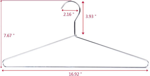 Quality Hangers 8 Heavy Duty Metal Suit Hanger Coat Hangers with Polished Chrome (Suit Coat Hanger)