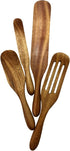 Spurtle Set - Wooden Spurtle Set Cooking Utensils As Seen on TV - Stirring Heavier Foods - Ergonomic, No Fatigued Wrists, Hands - For Nonstick, Porcelain Cookware - Longer Surface Area Kitchen Tool