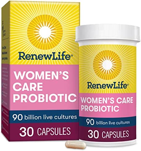 Renew Life Probiotics for Women, 90 Billion CFU Guaranteed, Probiotic Supplement for Digestive, Vaginal & Immune Health, Shelf Stable, Soy, Dairy & Gluten Free, 30 Capsules