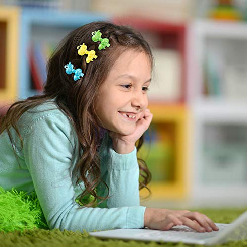76 Pieces Self Hinge Plastic Hair Barrettes for Girls Multi-coloured Flower and Bowknot Hair Clips Cute Hair Barrettes 80s 90s Hair Clips Cartoon Design Hairpins Hair Accessories (Flower, Bowknot)