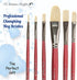 Oil Acrylic Paint Brushes Set. 100% Natural Chungking Hog Hair Bristle in Portable Organizer Plastic Container. 6pc Filbert Flat and Round Paintbrush Gift Kit.