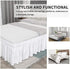 Easy-Going Bed Skirt for Queen or King Size Bed, 18 Inch Tailored Drop, Fitted with Adjustable Elastic Belt, Convenient to Use Without Lift The Mattress (Queen/King, White)