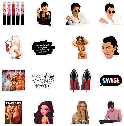 Kim Kardashian Stickers 50 Pcs Waterproof, Removable,Lovely,Beautiful,Stylish Teen Stickers, Suitable for Boys and Girls in Water Bottles,Phones,Guitar, Suitcase Durable Vinyl