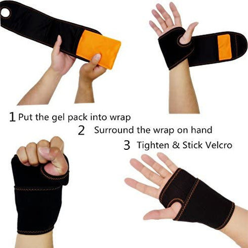 Wrist Ice Pack Soft Gel Ice Pack Wrap Reusable Hot Cold Therapy for Rheumatoid Arthritis, Carpal Tunnel Pain, Tendonitis, Thumb Wrist Cold Pack Pain Relief for Hand Injuries, Sprain & Swelling