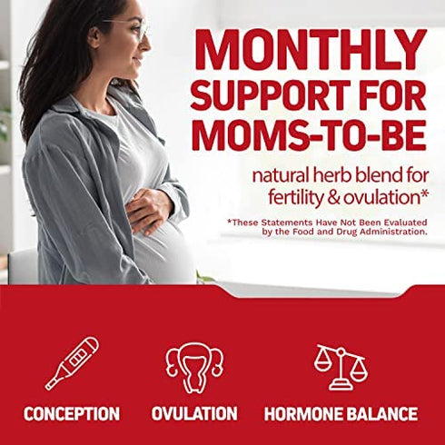 Fertility Supplements for Women to Help Pregnancy & Better Conception + Prenatal Vitamins - Aid Ovulation, Regulate Your Cycle, Balance Hormones with Folate Folic Acid Pills 60 Capsules