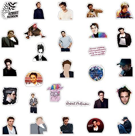 The Twilight Saga Stickers for Hydro Flask, 50pcs Waterproof Vinyl Decal for Laptop Water Bottle Phone Skateboard Bike (Robert Pattinson)