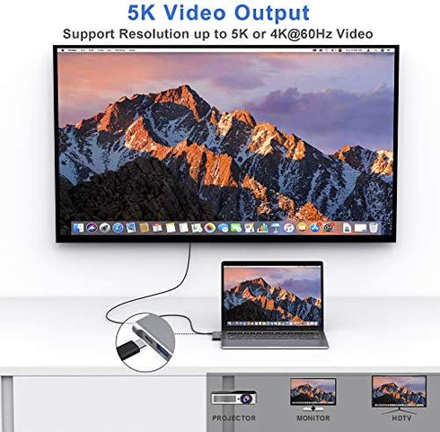 USB C Adapter for MacBook Pro/MacBook Air M1 2020 2019 2018 13" 15" 16", 6 in 1 USB-C Hub MacBook Pro Accessories with 3 USB 3.0 Ports,USB C to SD/TF Card Reader and 100W Thunderbolt 3 PD Port