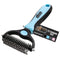 Gorilla Grip Stainless Steel Pet Grooming Rake, Comfort Handle, Dematting and Deshedding Dog Brush, Prevent Mats and Tangles, 2 Sided Cats and Dogs Hair Comb, Groom Short Long Undercoat Fur, Blue