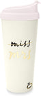Kate Spade New York Bridal 16 Ounce Insulated Travel Mug, Double Wall Thermal Tumbler for Coffee/Tea, Miss to Mrs. (Pink)