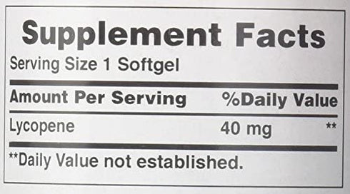 Puritan's Pride Lycopene 40 mg, Supplement for Prostate and Heart Health Support**, Contains Antioxidant Properties**, 60 Rapid Release Softgels