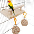Bird Perches Cage Toys, Bird Wooden Play Gyms Stands with Acrylic Wood Swing, Rattan Ball, Ferris Wheel, Bird Perch Chewing Toys for Green Cheeks, Baby Lovebird, Chinchilla, Hamster