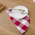 Burgundy Red & White Cotton Buffalo Check Round Placemat, Set of 4, 15 Inch eco-Friendly Fabric Handcrafted Machine Washable Indoor & Outdoor Tablemat
