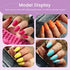 Press On Nails Neon Colors - 192 Pcs Short Coffin Acrylic Solid Fake Nails Glue On False Nails Kit for Women, 8 Solid Colors, Include Prep Pad, Tube Glue, Mini File, Cuticle Sticker and Adhesive Sticker