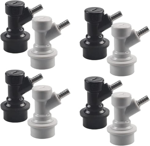 PERA 4 Pair Ball Lock Barb GAS & LIQUID Quick Beer Keg Disconnects Sets