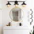 LMSOD 3 Lights Bathroom Vanity Light, Black Vintage Industrial Wall Sconce Lighting Fixture Fashion Simplicity Metal Based Black