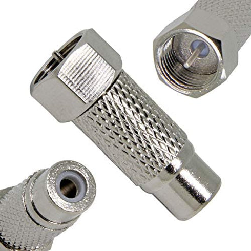 RCA to F Adapter, Atari Adapter for TV, 2-Pack Coax Male to RCA Female Connector Convertor for Atari 2600/7800, C64 Mini, Commodore, Sega, Colecovision Game System