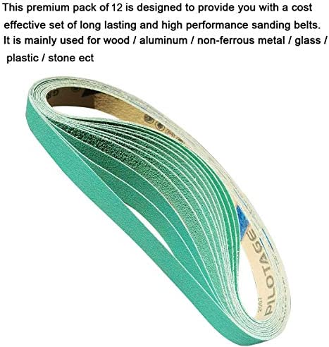 Sackorange 12 PCS 1 x 30 Inch Metal Grinding Zirconia Sanding Belt 3 Pcs Each of 40 60 80 120 Grit Belt for Polished Steel, Stainless Steel, Cast Iron, Carbon Steel, etc, (1 X 30 Inch)
