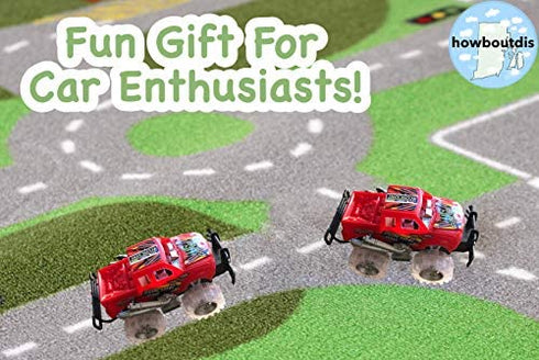 Light Up Monster Truck with Flashing LED Tires & Push N Go Friction for Easy Motion - Great Birthday Gift for Boys or Girls Ages 3+ - Ideal Party Favor or Carnival Prize