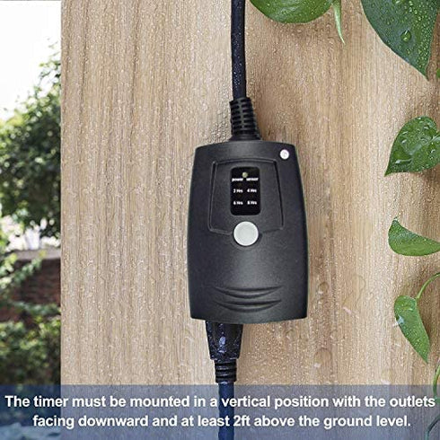 HomeHopes Outdoor Light Timer Remote Control, Christmas Light Timer Switch Outlet, Automatic Light Switch Timer Outlet