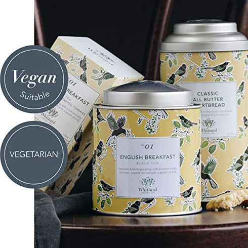 Whittard of Chelsea- Tea Discoveries English Breakfast Caddy - Black Loose Leaf Tea, Vegetarian, Vegan Friendly, Resealable Tea Tin (140g, 1ct)