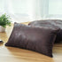 WFLOSUNVE Soft Faux Leather Pillow Cover, Decorative Throw Lumbar Pillow Case Cushion Cover for Couch and Sofa 12x20 Inch (Dark Brown)