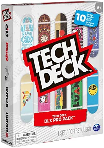 TECH DECK, DLX Pro 10-Pack of Collectible Fingerboards, for Skate Lovers, Kids Toy for Ages 6 and up