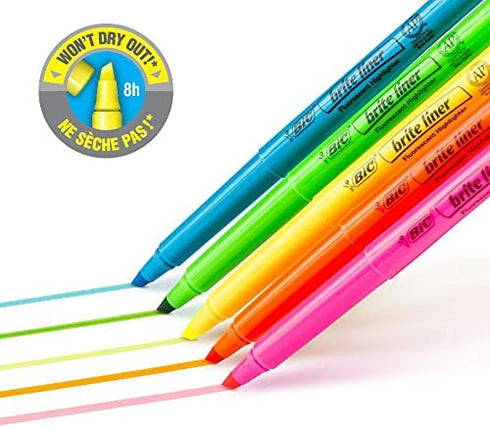 BIC Brite Liner Highlighter, Chisel Tip, Green, 12-Count (BL11-GREEN)