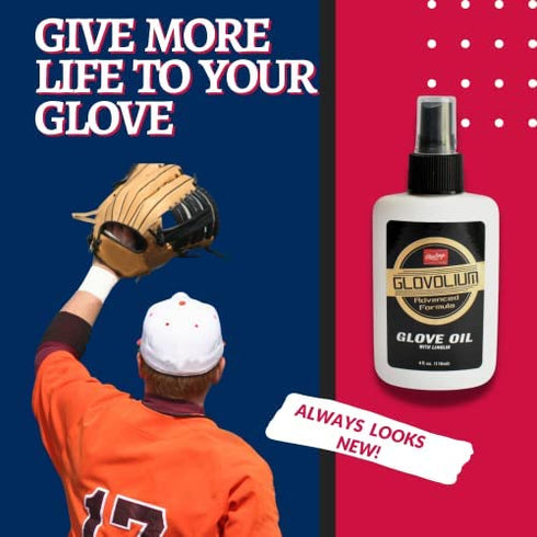Glovolium Baseball Glove Oil Breakin Kit Spray - (Softball & Baseball Mitt Oil Glove Conditioner) - Spray Bottle (4 oz.) Bundled with Covey's Application Cloth to Break in Baseball & Softball Gloves