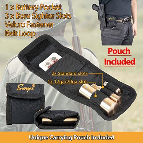 Sunya 30-06 Laser bore Sight 25-06 .270 3006Boresighter with Carrying Pouch, Red Laser Brass Body Includes 2 Sets Battery