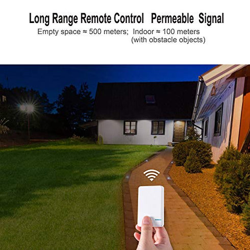 Thinkbee 3 Way Wireless Switch and Receiver Kit, Dual Control Push-Button No Wiring, Wireless Panel Switch, No WiFi Needed, Waterproof Remote Light Switch for House Lamp Led(2 switches 1 Receiver kit)