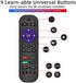 Gvirtue Universal Remote Control Fits for Roku Player 1 2 3 4 Premiere/+ Express/+ Ultra with 9 More Learning Keys Programmed to Control TV/Soundbar/Receiver