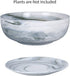 G EPGardening 8in Marble Pattern Large Round Succulent Planter Pot Modern Flower Pot Indoor and Outdoor Planter with Marble Tray