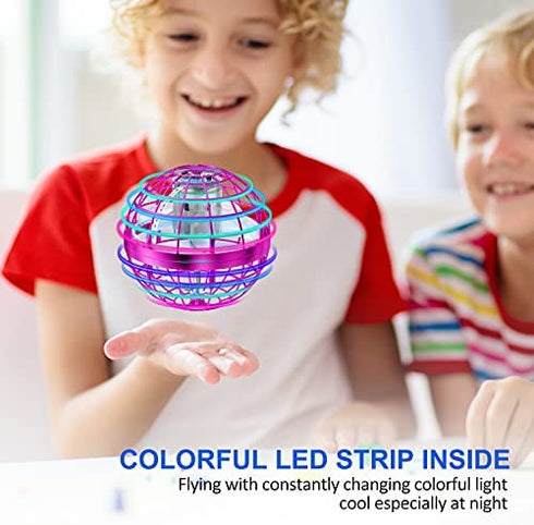 AMERFIST Flying Orb Ball Toys Cosmic Globe Boomerang Hover Ball Galactic Fidget Spinner Hand Drone Orbit Magic Cool Stuff Birthday for Boys Girls Teens 6-10+ Year Old Outdoor(Pink)