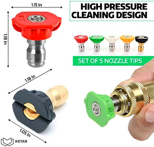 5Pcs Pressure Washer Nozzles Tips - Replacement Sprayer Nozzle Tips for Pressure Washers 2700 PSI Pressure Washer Accessories, 2.3 GPM, Model # 6022, 6023, Size 3.0 Or 030 High Pressure Aeroponics Kit