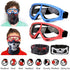 POKONBOY 2 Pack Protective Goggles / Safety Glasses / Motorcycle Eyewear with Bandanas - Compatible with Nerf Game Battle for Kids (Red & Blue)