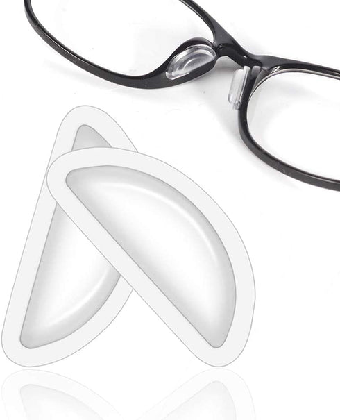 Eyeglass Nose Pads, Soft Silicone Adhesive Air Chamber Glasses Nose Pads, 3.5mm Heighten Nose Pads for Plastic Frames, 12 Pairs (Clear)