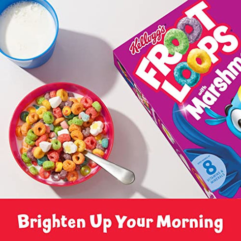 Kellogg’s Froot Loops Breakfast Cereal with Marshmallows, Fruit Flavored, Breakfast Snacks with Vitamin C, Original with Marshmallows, 10.5oz Box (1 Box)