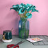 Mini 15" Artificial Calla Lily 10 Stem Bridal Bouquets Artificial Latex Real Touch Flowers for Home Party Decor (Teal Blue)