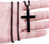 Jstyle Stainless Steel Chain Black Cross Necklace for Men Women, 24 Inch