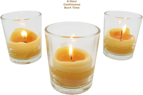 Beeswax Candle Works, 10-Hour Votives (Pack of 6) 100% USA Beeswax