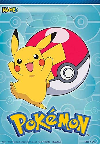 Pokemon 16 Pack Pikachu Party Plastic Loot Treat Candy Favor Bags (Plus Party Planning Checklist by Mikes Super Store)