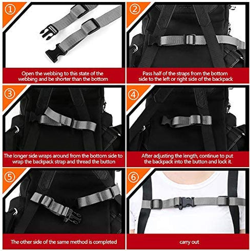 1 Inch Buckles, YGDZ 30 Pack Plastic Buckles Quick Release Parachute Buckles for Backpack Strap Webbing Belt, Black