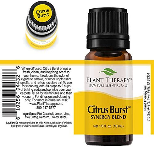 Plant Therapy Citrus Burst Synergy Essential Oil Blend 10 mL (1/3 oz) 100% Pure, Undiluted, Therapeutic Grade